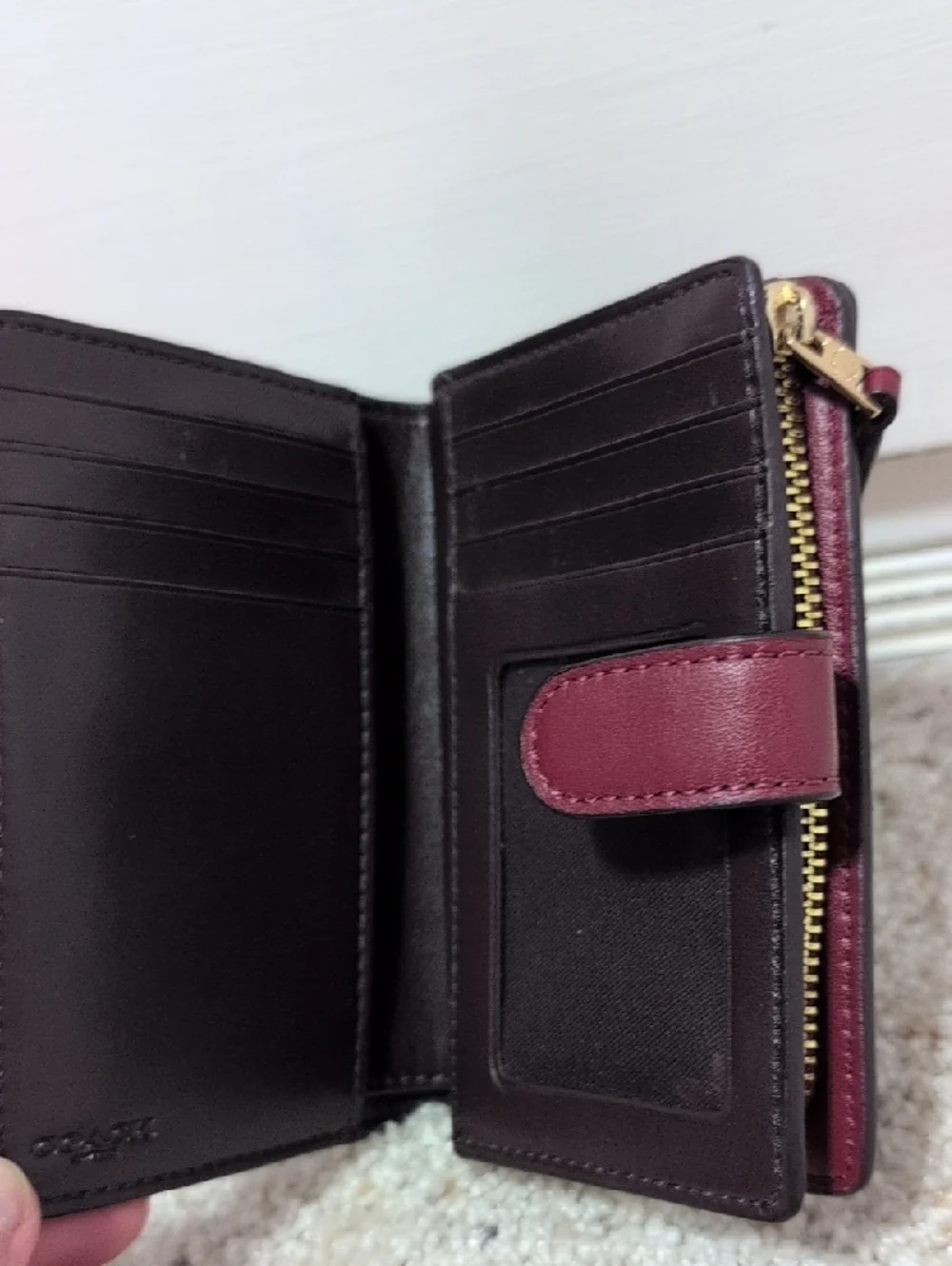 COACH Patent Signature Wallet in Red - Picture 4 of 4